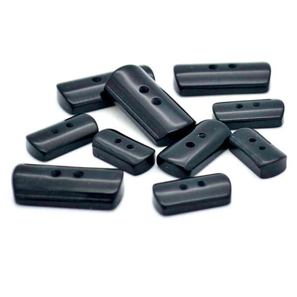 black Domed rectangle buttons