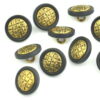 Metal basket weave buttons black