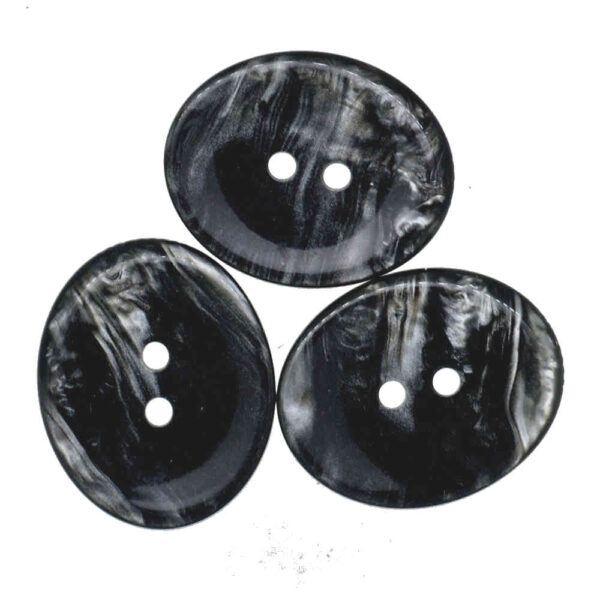 Black oval buttons