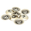 silver metal saucer buttons