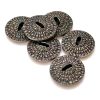 grey thatched effect domed buttons