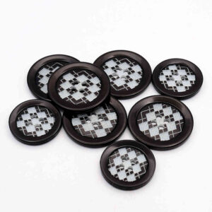 Black argyle buttons