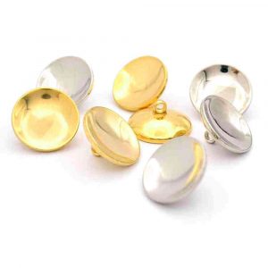 Concave metallic buttons