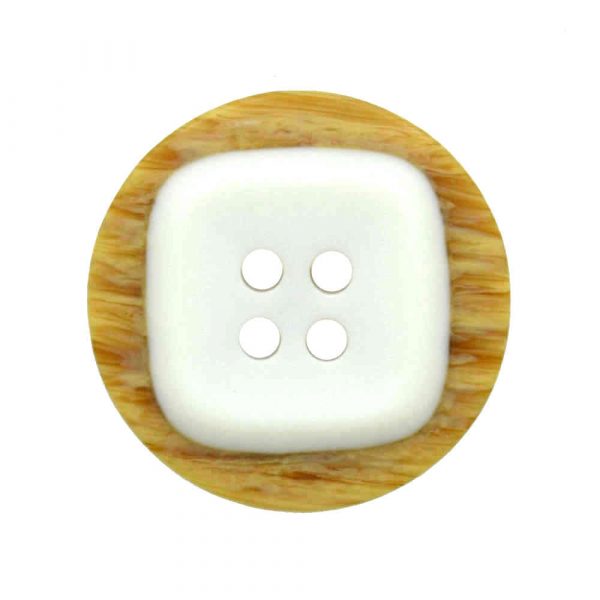 Wood effect white button