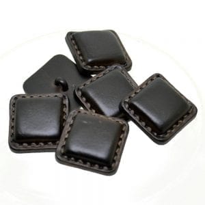 leather look square buttons