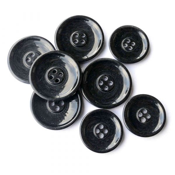 Black saucer buttons