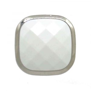 White faceted square buttons