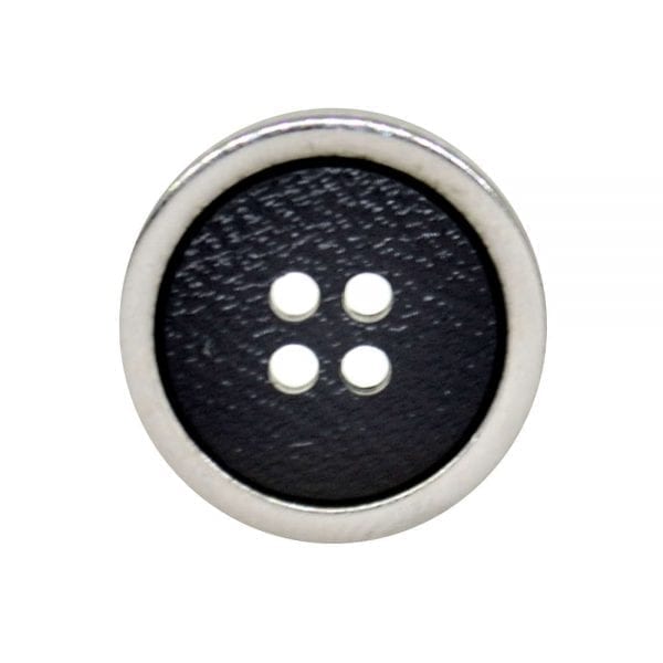 black leather effect button