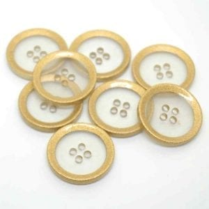 Gold rim transparent buttons