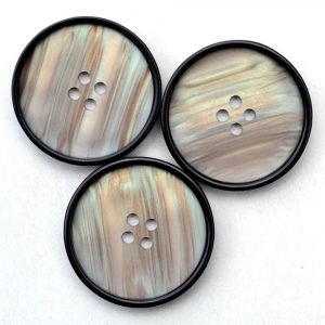 Black rim iridescent buttons