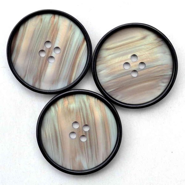 Black rim iridescent buttons