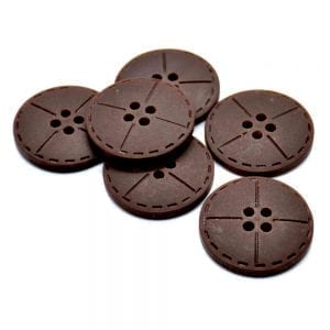 Brown leather effect buttons