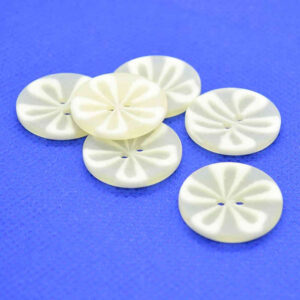 White floral buttons