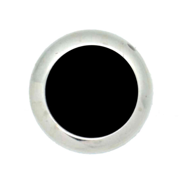 Silver rim black buttons