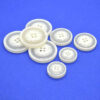 White marbled coat buttons