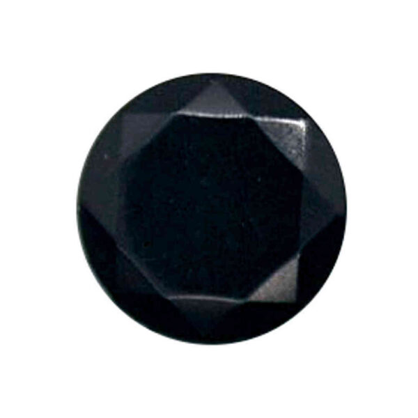 black faceted buttons