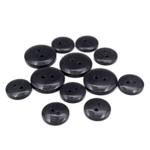 Black polyester buttons