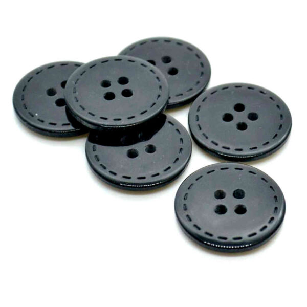 gloss Black stitch rim buttons