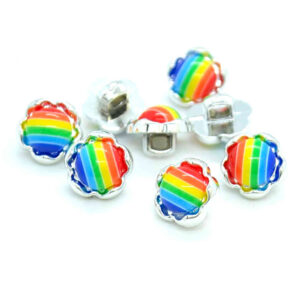 Rainbow silver rim buttons