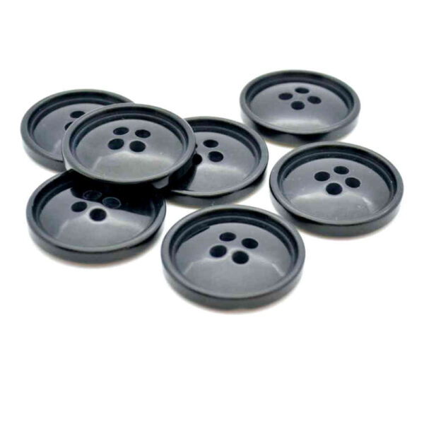 Black domed rim buttons