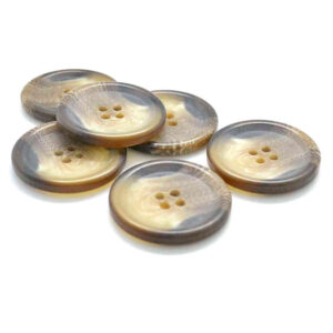 brown Horn effect coat buttons