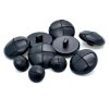leather effect Black football buttons