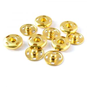 Gold snap fasteners