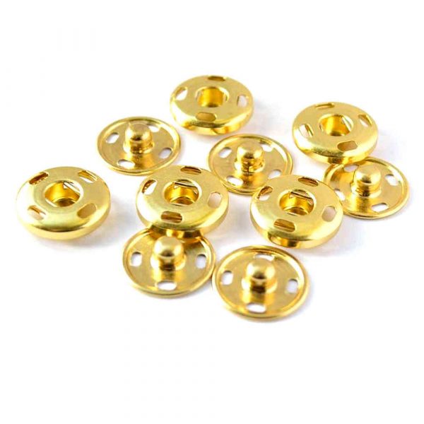Gold snap fasteners