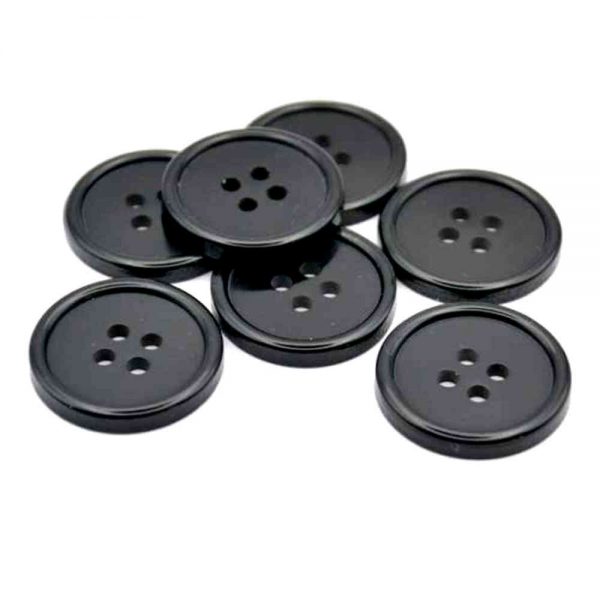 Black rimmed buttons