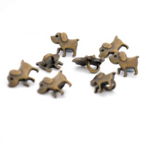 brass dog buttons
