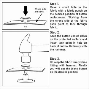 Hammer on jeans buttons