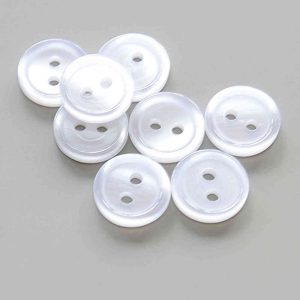 White pearlescent rim buttons