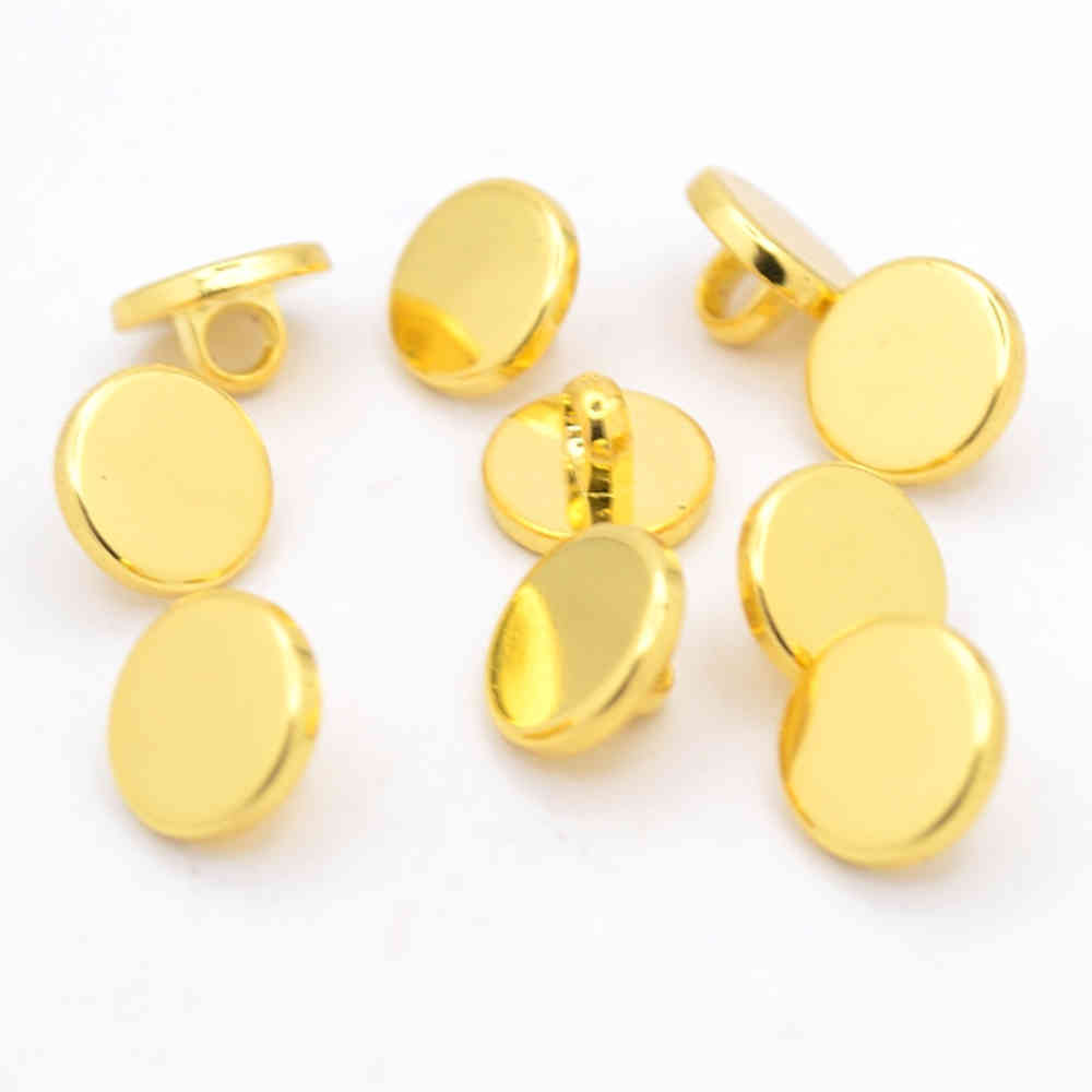 GOLD FLAT SHIRT BUTTONS 10.5mm 11.5mm - Nasias Buttons