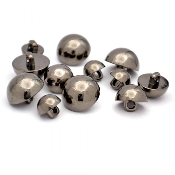Gunmetal grey domed buttons