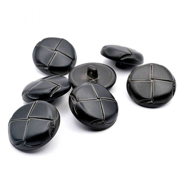 Black buttons leather effect