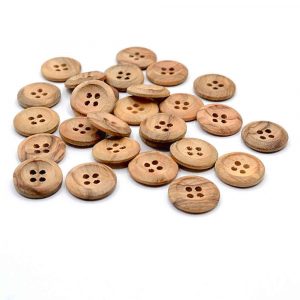 Natural wood button