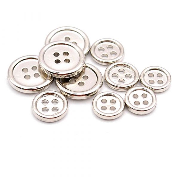 Silver rimmed button