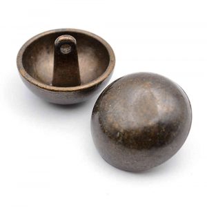 Domed metal buttons