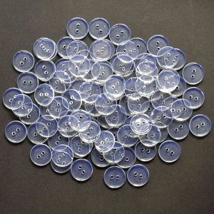 Transparent resin buttons