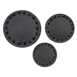 Black leather look buttons