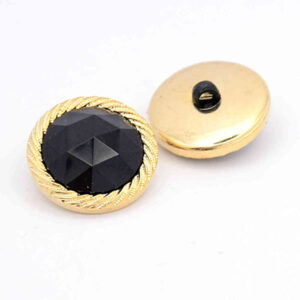 Gold rim black buttons