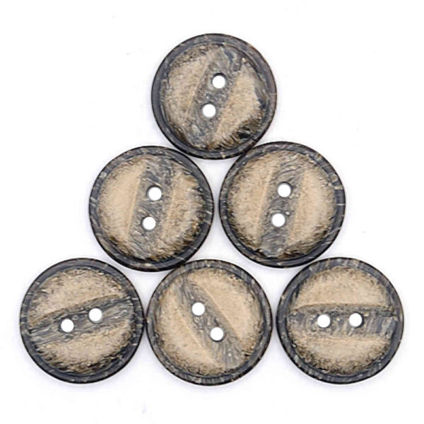 BROWN RIDGED MARBLED BUTTONS 18mm