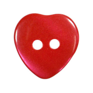 RED PEARLESCENT HEART BUTTONS