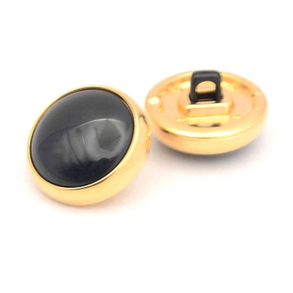 gold black dome button