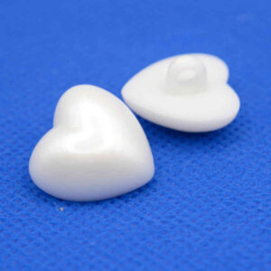 Pearlescent White Heart buttons