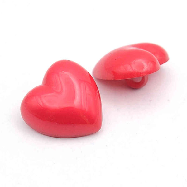pearlescent red heart buttons