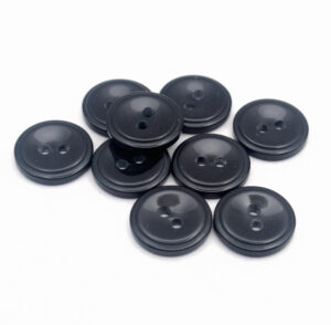 Black double rim button